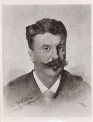Guy de Maupassant (1850-93), gegraveerd door Victor Augustin Michel (1828-91)